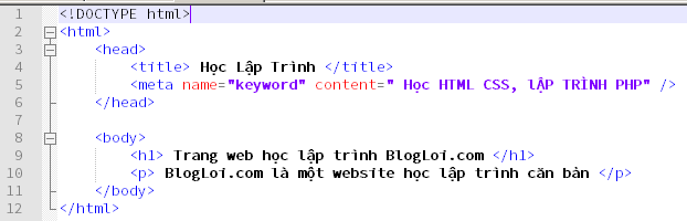 bố cục html của một trang web 002