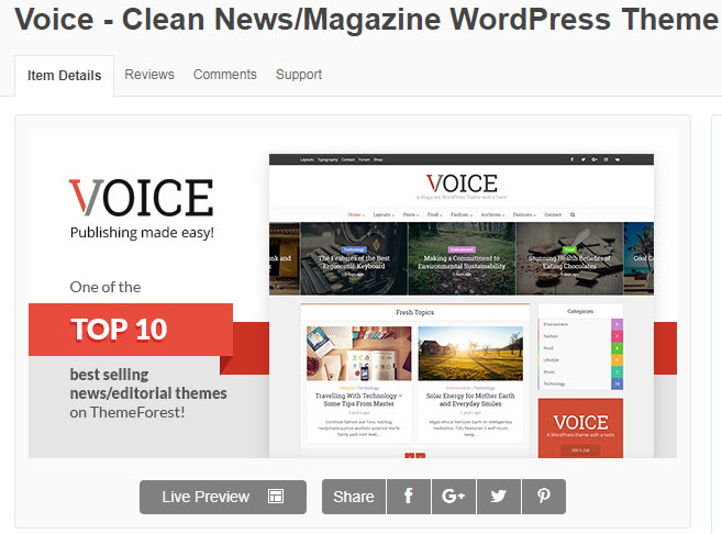 theme wordpress tin tức voice